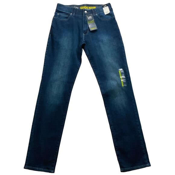 Lee Mens Jeans size Waist 30 x34" insm new nwt Dark Wash Jaxson Straight Stretch - Picture 1 of 12